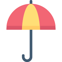 red and yellow umbrella